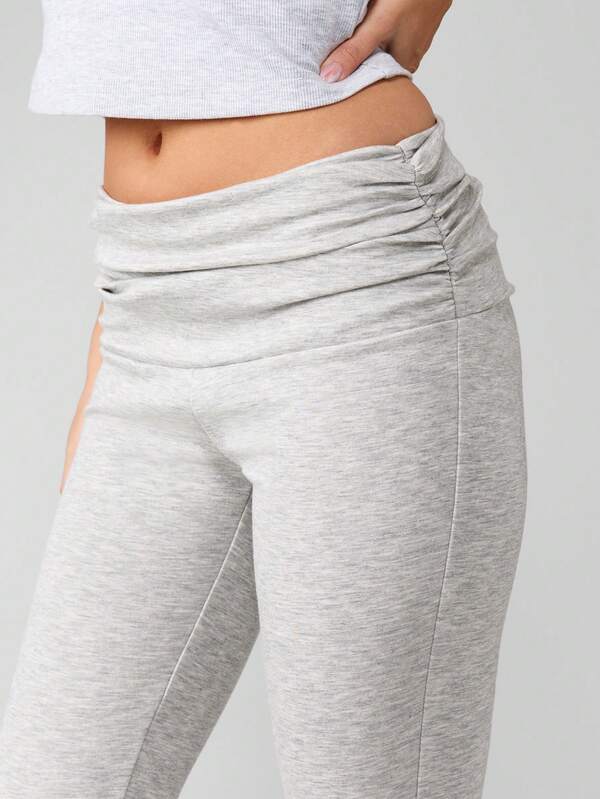 MISSGUIDED Heathered Flare Leg Lounge Pants