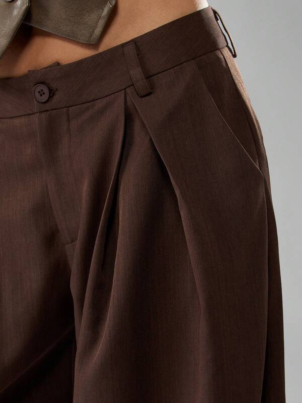 MISSGUIDED High Rise Balloon Pleated Wide Leg Pants