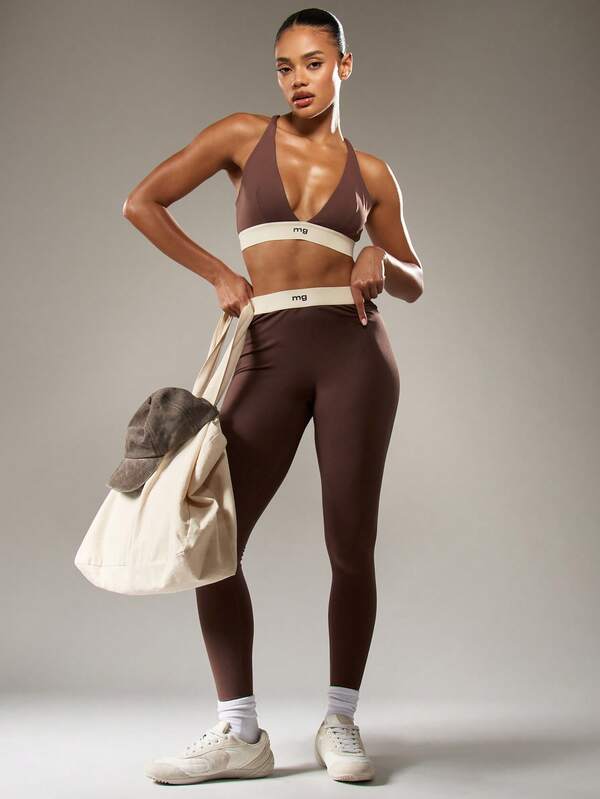 MISSGUIDED High Rise Leggings With Branded Waistband