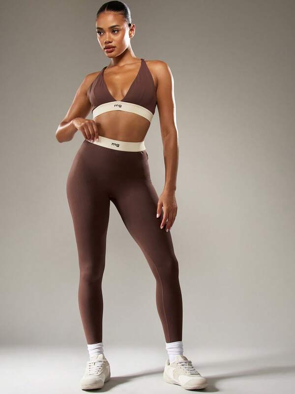 MISSGUIDED High Rise Leggings With Branded Waistband