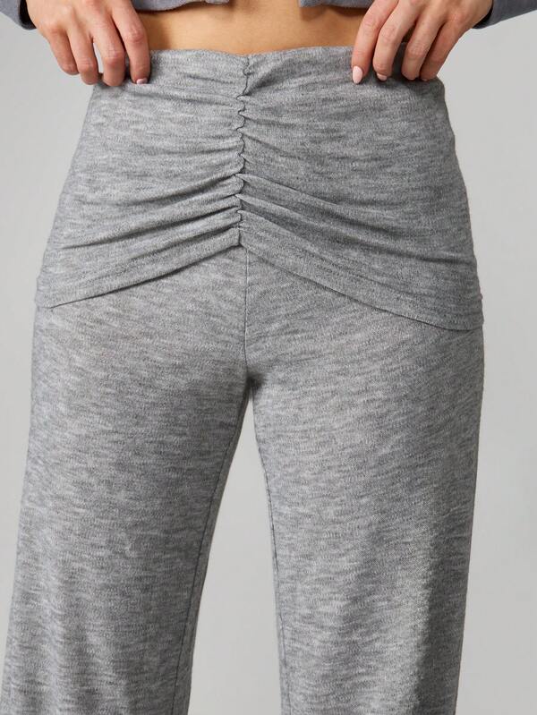 MISSGUIDED High Rise Ruched Wide Leg Pants