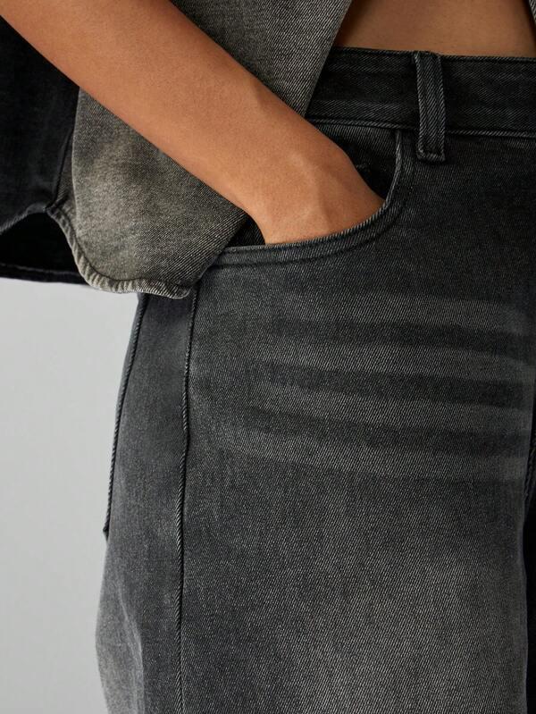 MISSGUIDED High Rise Wide Leg Flared Denim Jeans