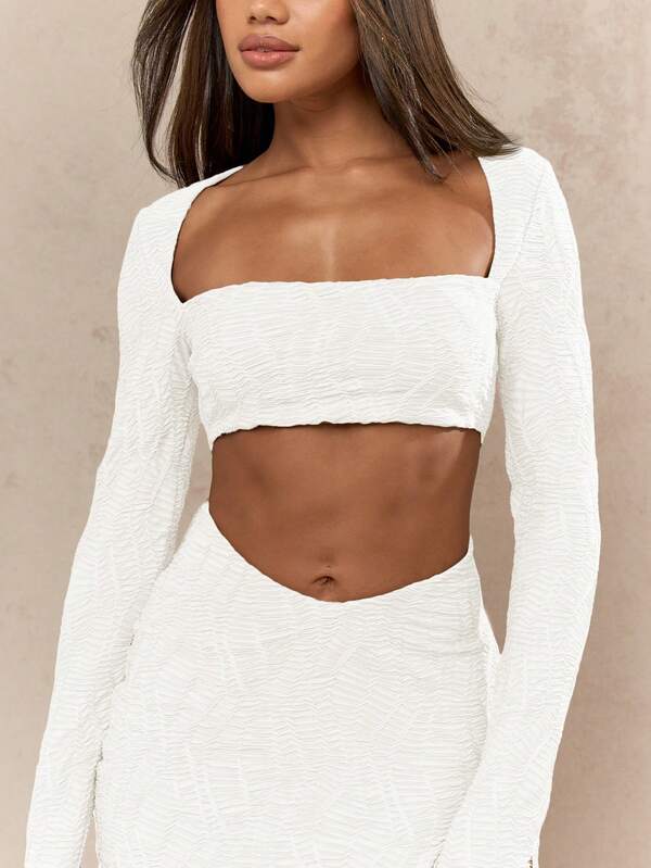 MISSGUIDED High Square Neckline Cut Out Ruched Details Mini Dress
