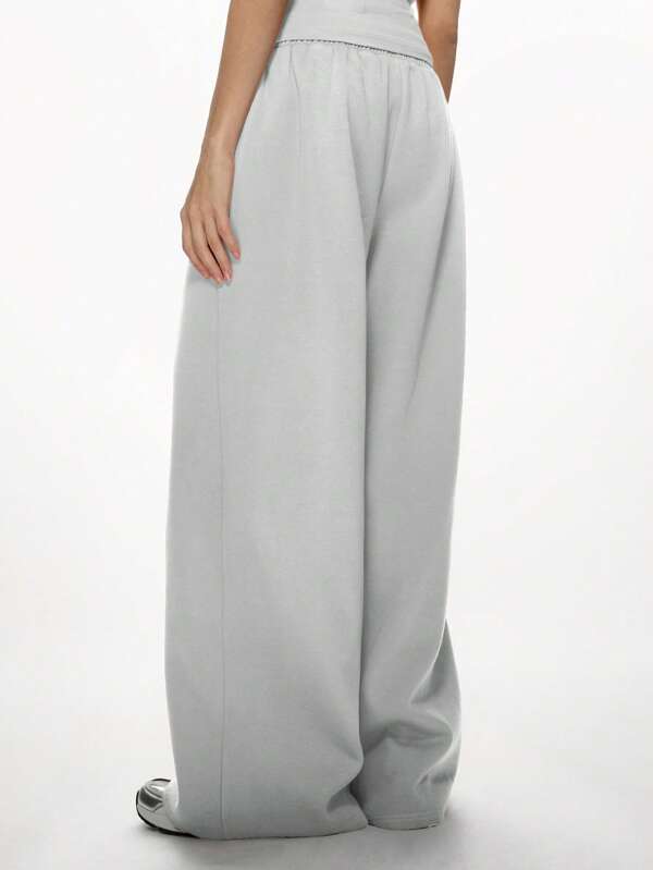 MISSGUIDED High Waist Drawstring Wide Leg Sweatpants