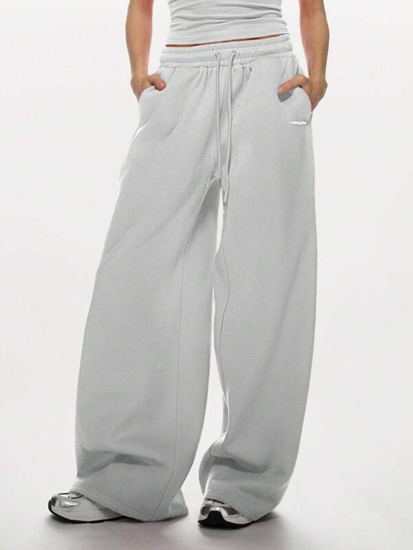 MISSGUIDED High Waist Drawstring Wide Leg Sweatpants