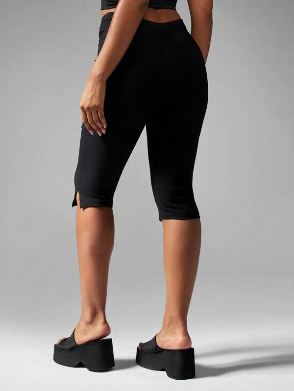 MISSGUIDED High-Waisted Athletic Training Pants Split Detail