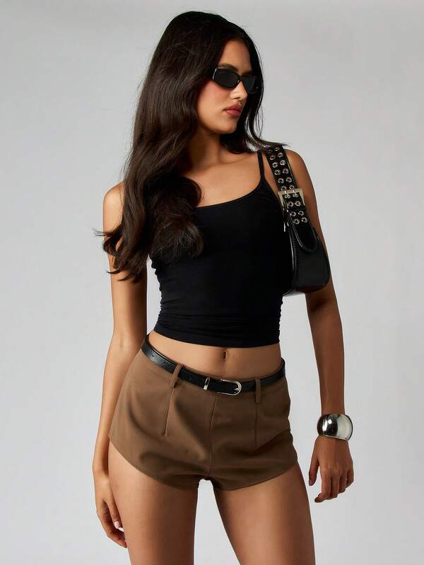 MISSGUIDED High Waisted Belted Hot Pants