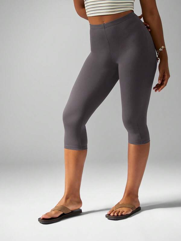 MISSGUIDED High Waisted Capri Leggings With Stretchy Waistband