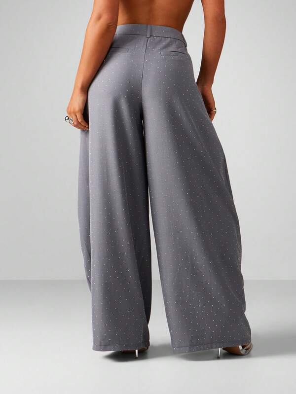 MISSGUIDED High Waisted Polka Dot Wide Leg Pants