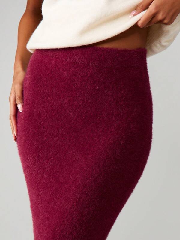 MISSGUIDED High Waisted Ribbed Knit Maxi Skirt