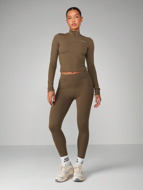 MISSGUIDED High Waisted Seamless Compression Leggings With Logo Detail