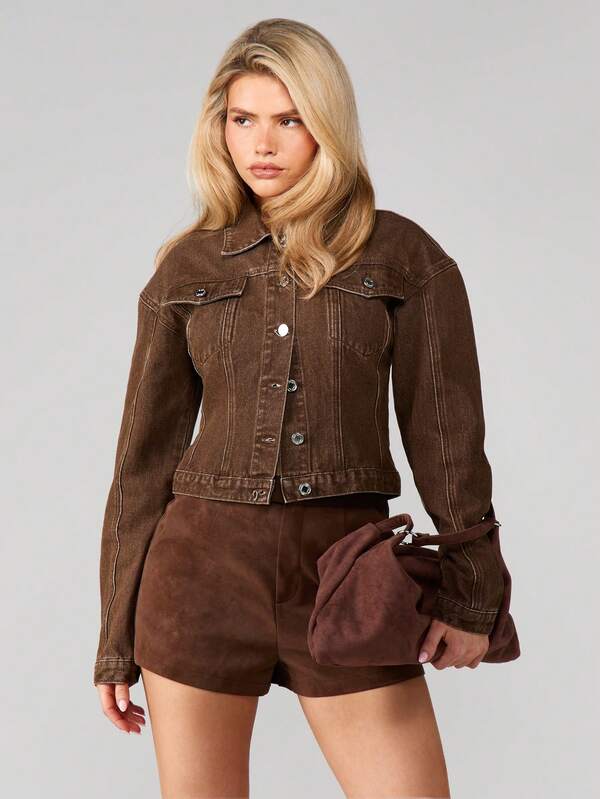 MISSGUIDED High Waisted Suede Shorts With Vintage Style
