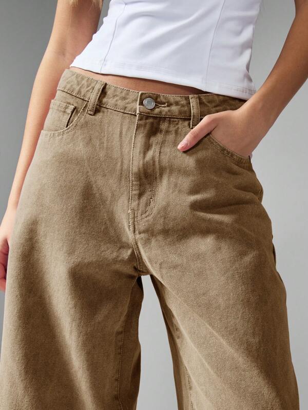 MISSGUIDED High Waisted Wide Leg Jeans In Classic Retro Style