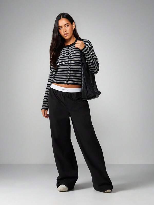 MISSGUIDED High Waisted Wide Leg Palazzo Pants