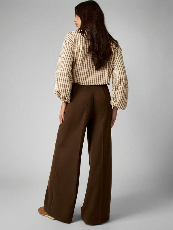 MISSGUIDED High Waisted Wide Leg Tailored Trousers