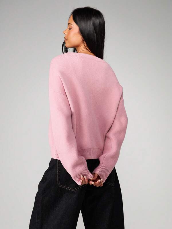MISSGUIDED Jacquard Knit Christmas Sweater With Text