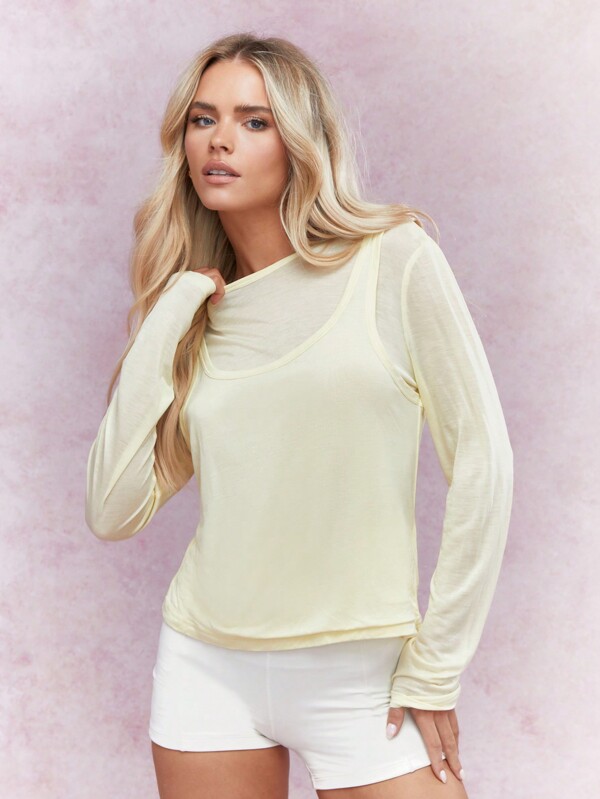 MISSGUIDED Jersey Double Layered Full Sleeve Top
