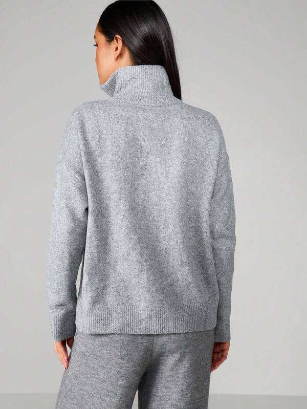 MISSGUIDED Knit Zip Up Cardigan With Ribbed Details