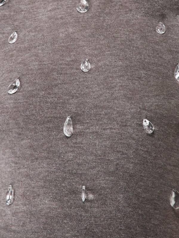 MISSGUIDED Knitted Short Sleeve Top With Crystal Teardrop Embellishments