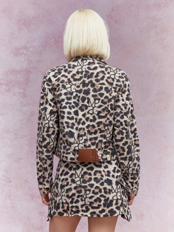 MISSGUIDED Leopard Print Denim Jacket Winter Wear