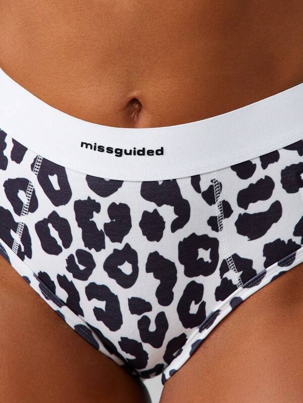 MISSGUIDED Leopard Print High Waisted Brief