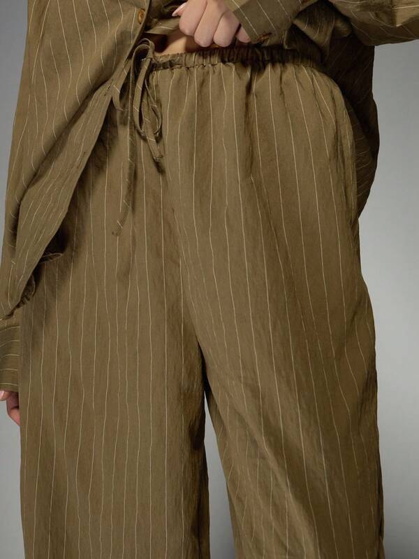 MISSGUIDED Linen Button Down Shirt And Wide Leg Trousers Coordinates