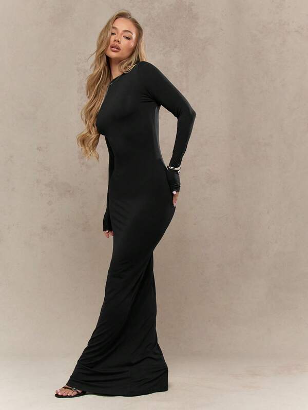 MISSGUIDED Long Sleeve Bodycon Maxi Dress
