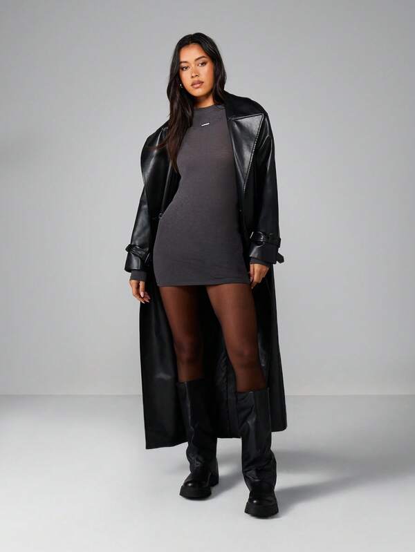MISSGUIDED Long Sleeve Bodycon Mini Dress