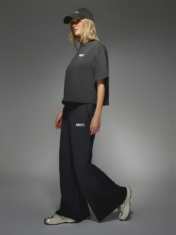 MISSGUIDED Loose Fit Athleisure Wide Leg Fleece Sweatpants