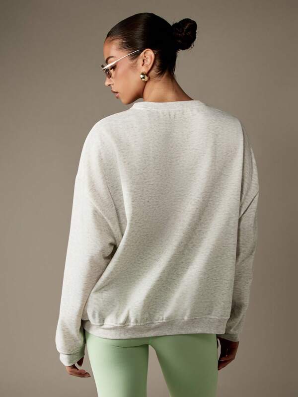 MISSGUIDED Matcha Club Graphic Print Sweatshirt With Crewneck Design