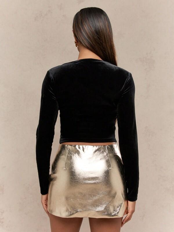 MISSGUIDED Metallic High Waisted Mini Skirt With Form Fitting Design