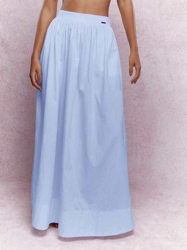 MISSGUIDED Milkmaid Puff Sleeve Crop Top High Waist Maxi Skirt Two Piece Outfit