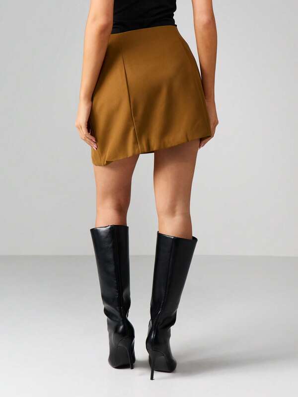 MISSGUIDED Mini Skirt With Ring Buckle Detail