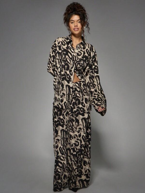 MISSGUIDED Animal Print Two Piece Set