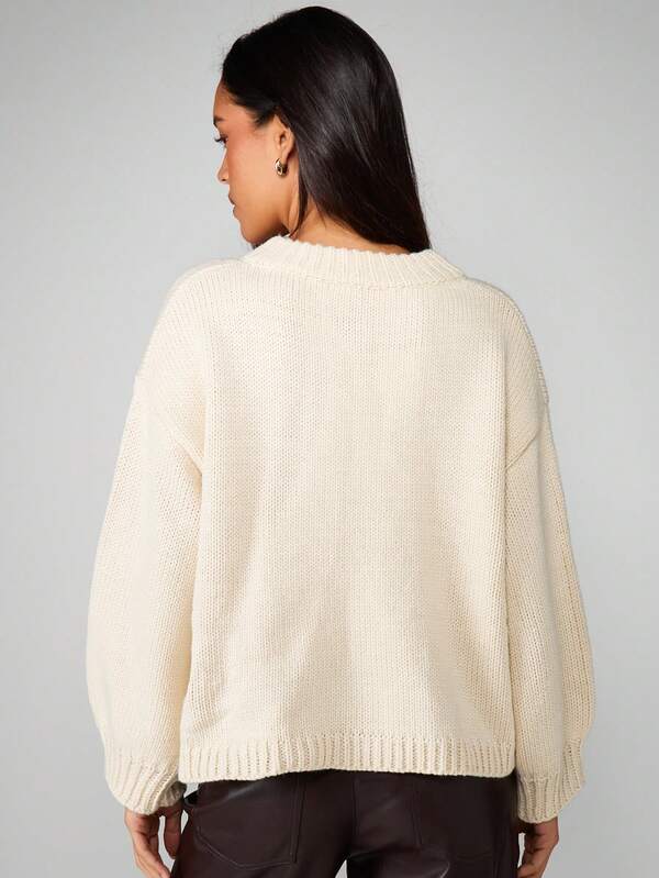 MISSGUIDED Button Up Knit Cardigan