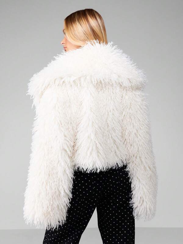 MISSGUIDED Faux Fur Open Front Coat