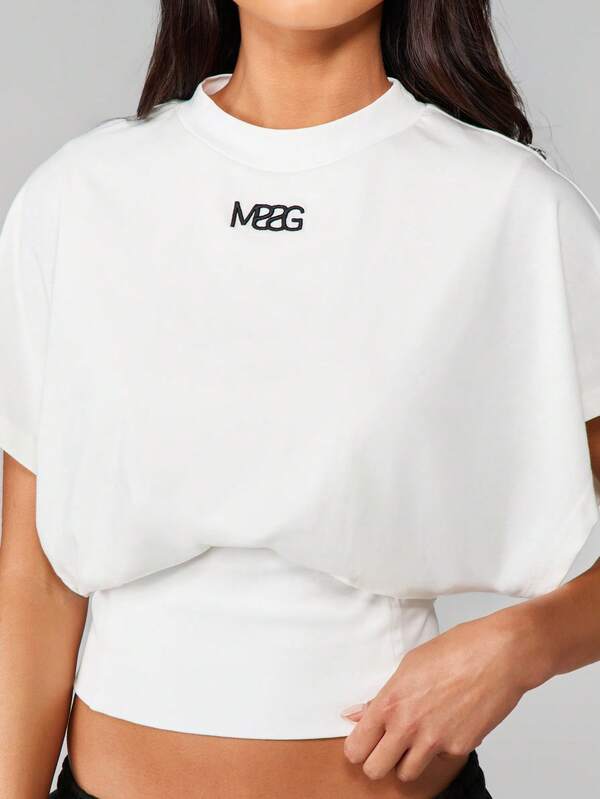 MISSGUIDED Oversized Crop Tee With Logo