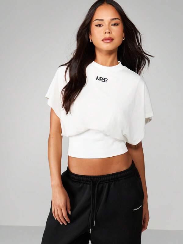 MISSGUIDED Oversized Crop Tee With Logo