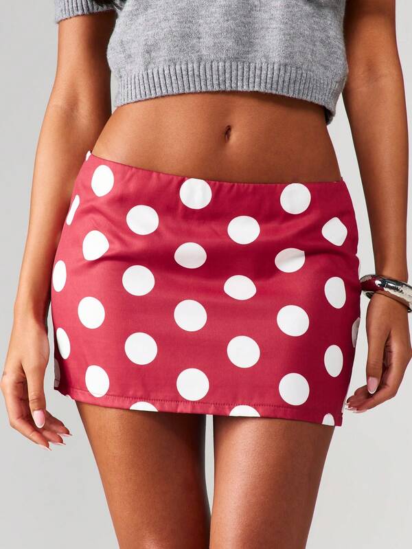 MISSGUIDED Polka Dot Bodycon Mini Skirt