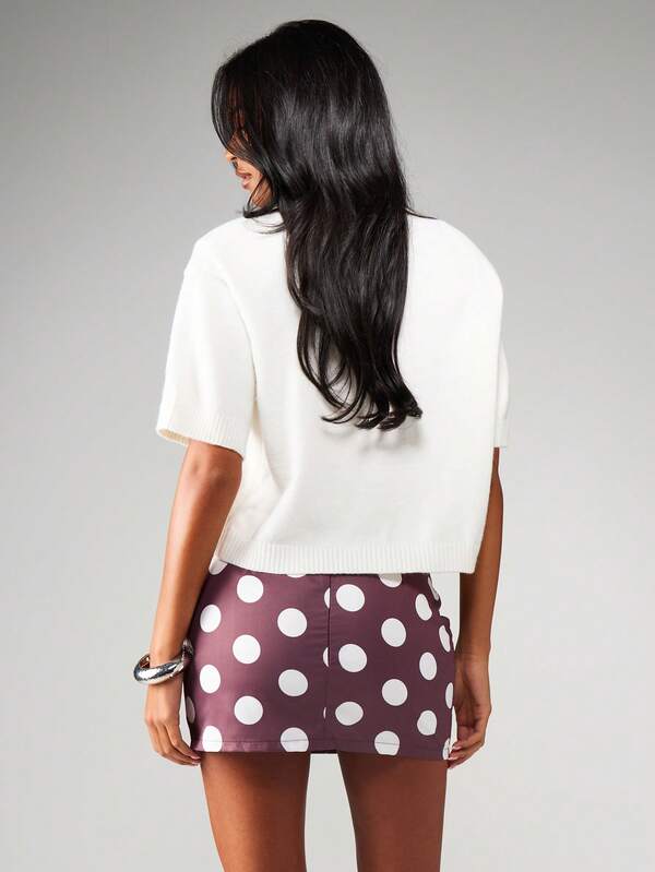 MISSGUIDED Polka Dot Mini Pencil Skirt