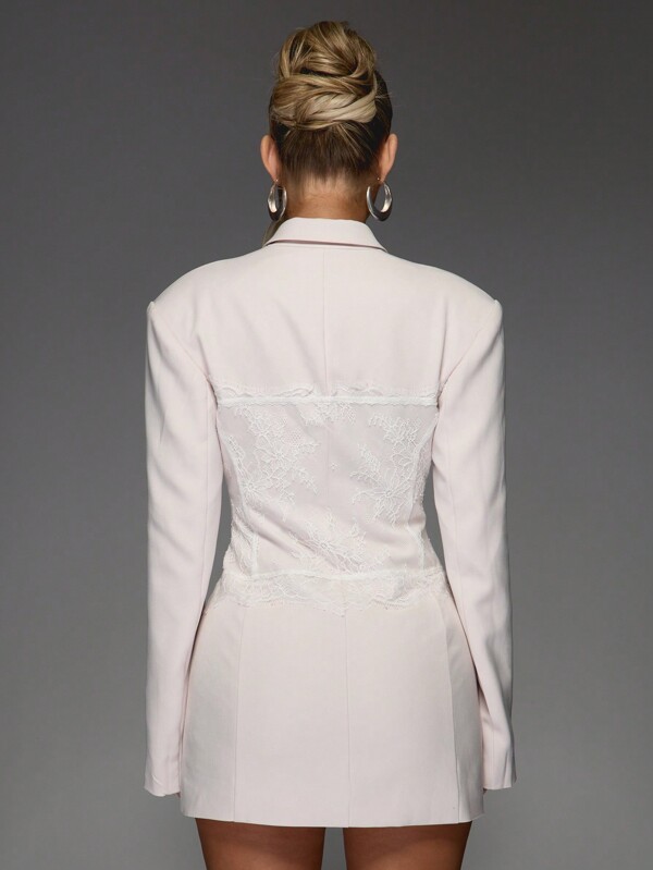 MISSGUIDED Sheer Lace Corset Blazer
