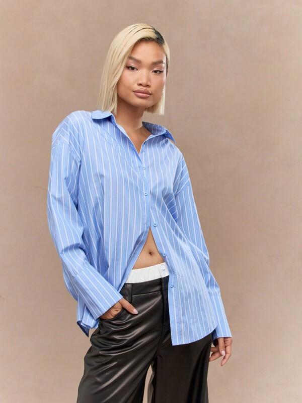 MISSGUIDED Stripes Oversized Shirt
