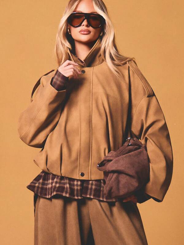 MISSGUIDED Western Suede Bomber Jacket