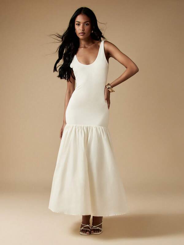 MISSGUIDED Modern Sleeveless Drop Waist Maxi Dress