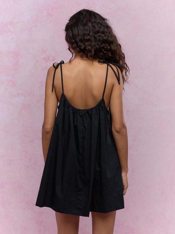 MISSGUIDED Music Festival Bubble Hem Tying Knot Strap Cami Mini Dress