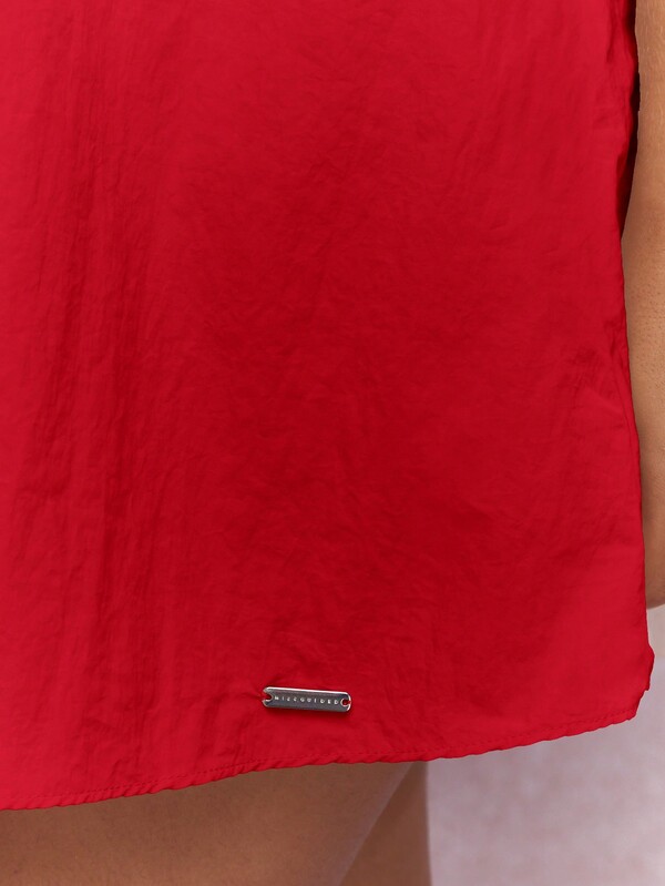 MISSGUIDED Music Festival Halter Neck Textured A Line Mini Dress Cute Sundress