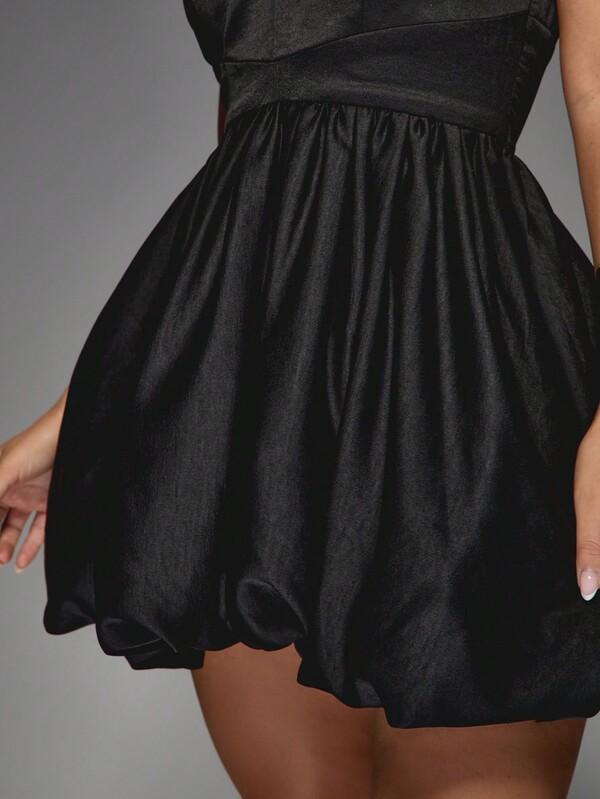 MISSGUIDED Off Shoulder Puffball Mini Dress With Empire Waist