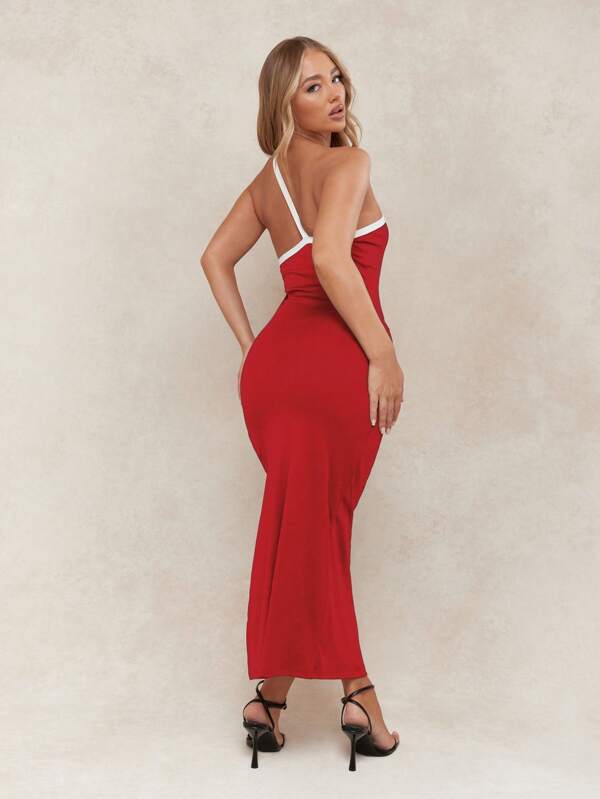 MISSGUIDED One Shoulder Bodycon Maxi Dress Side Slit