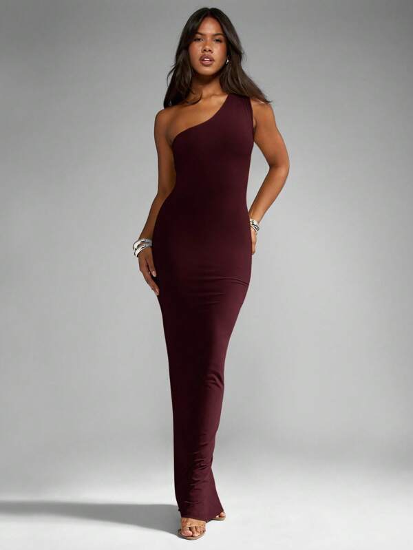 MISSGUIDED One Shoulder Fishtail Maxi Evening Gown