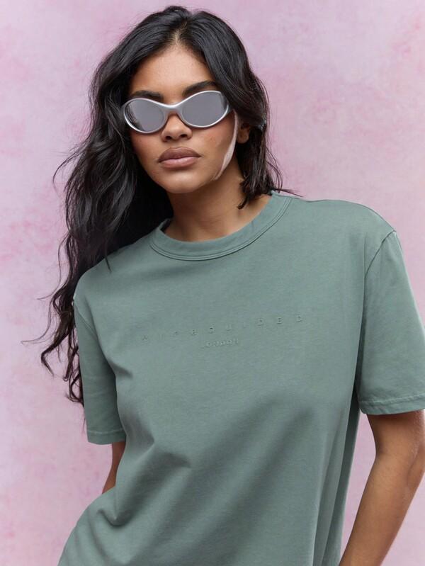 MISSGUIDED Oversized Athleisure Streetwear Soft Jersey T-Shirt